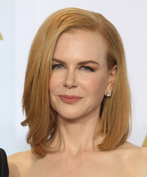 Nicole Kidman Medium Straight   Light Copper Red Bob