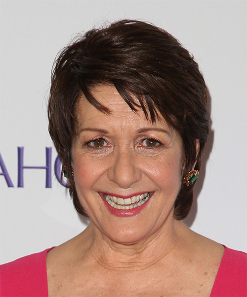 Ivonne Coll Short Straight   Dark Chocolate Brunette   Hairstyle with Layered Bangs