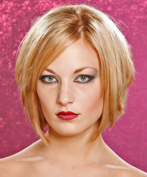 Medium Straight    Strawberry Blonde Bob  Haircut