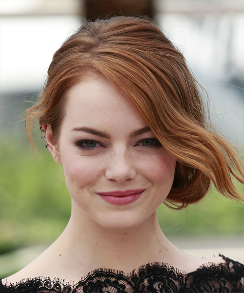 Emma Stone Long Wavy    Red   Hairstyle