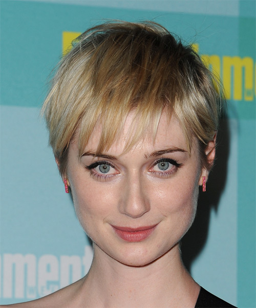 Elizabeth Debicki Layered  Light Blonde Pixie  with Layered Bangs