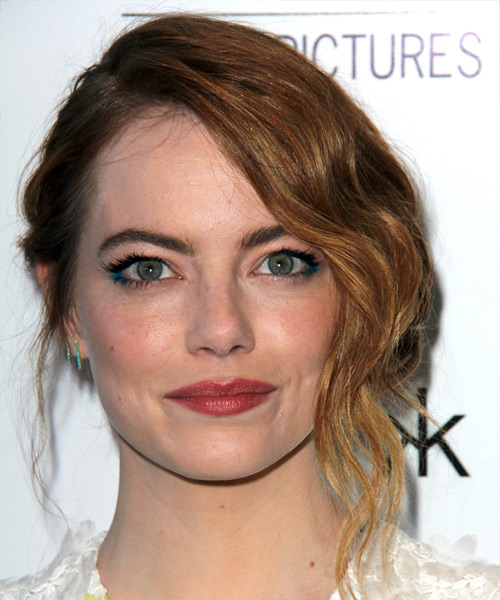 Emma Stone Long Wavy    Updo Hairstyle