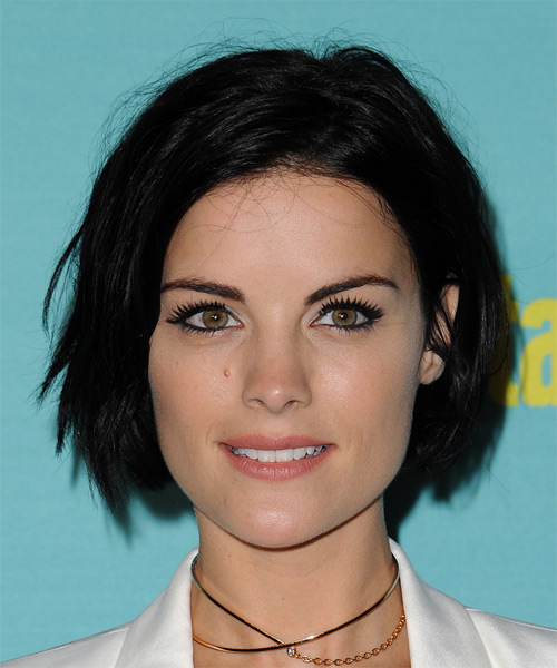 Jaimie Alexander Short Straight Layered  Black  Bob  Haircut