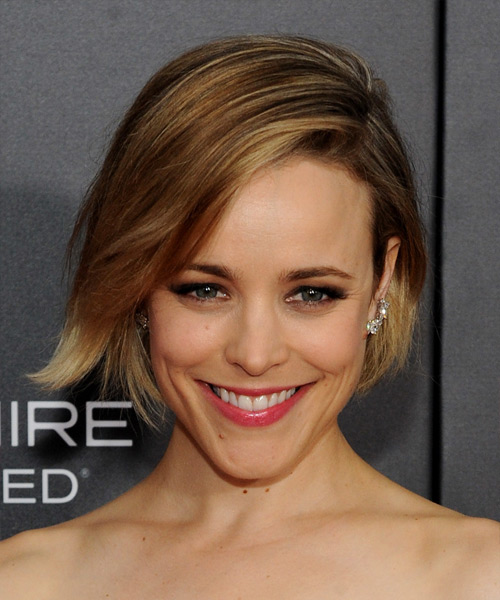 Rachel McAdams Short Straight Layered  Dark Blonde Bob  with Side Swept Bangs