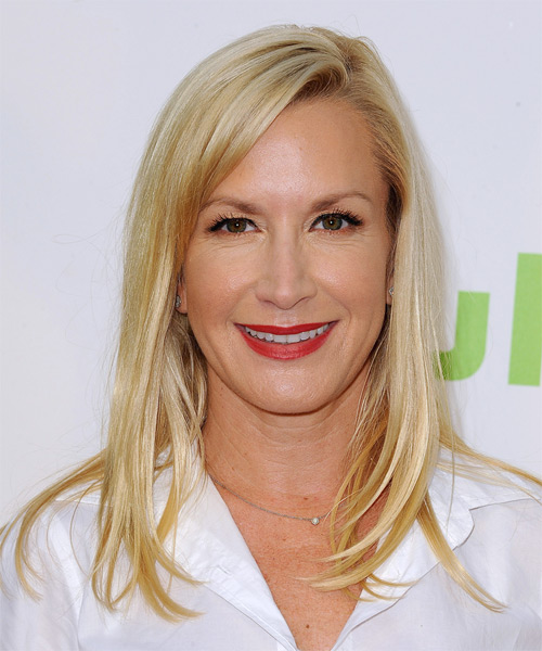 Angela Kinsey Long Straight   Light Blonde   Hairstyle