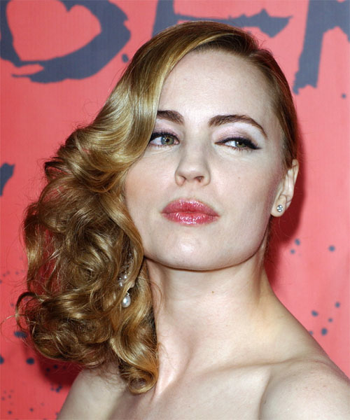 Melissa George  Long Curly    Half Up Half Down Hairstyle