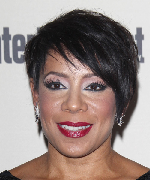 Selenis Leyva Short Straight   Black    Hairstyle with Side Swept Bangs