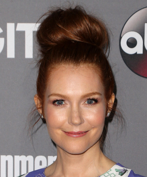 Darby Stanchfield  Long Straight   Dark Red  Updo