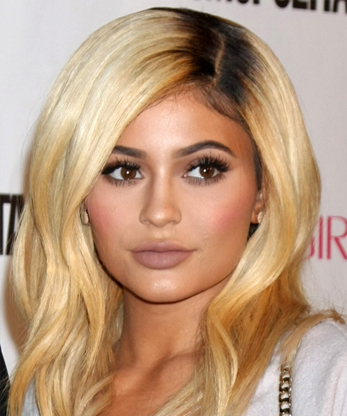 Kylie Jenner Long Straight    Golden Blonde   Hairstyle