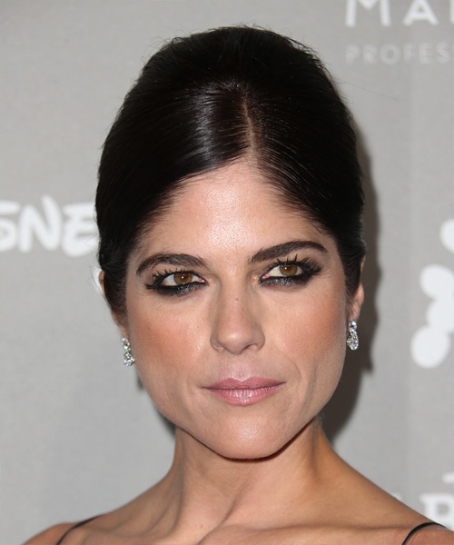 Selma Blair Long Straight   Dark Brunette  Updo Hairstyle