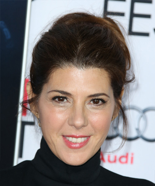 Marisa Tomei Long Straight   Dark Brunette  Updo Hairstyle