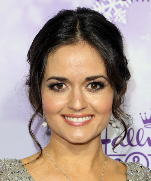 Danica McKellar Long Curly   Dark Brunette Updo Hairstyle