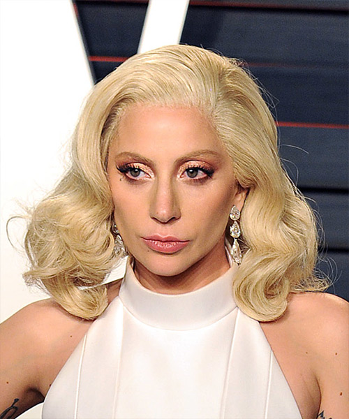 Lady GaGa Medium Wavy   Light Platinum Blonde Bob