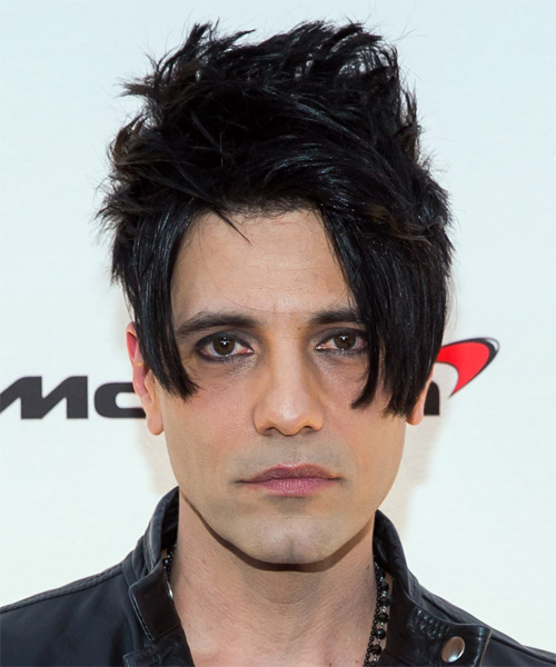 Criss Angel Short Wavy    Hairstyle with Asymmetrical Bangs