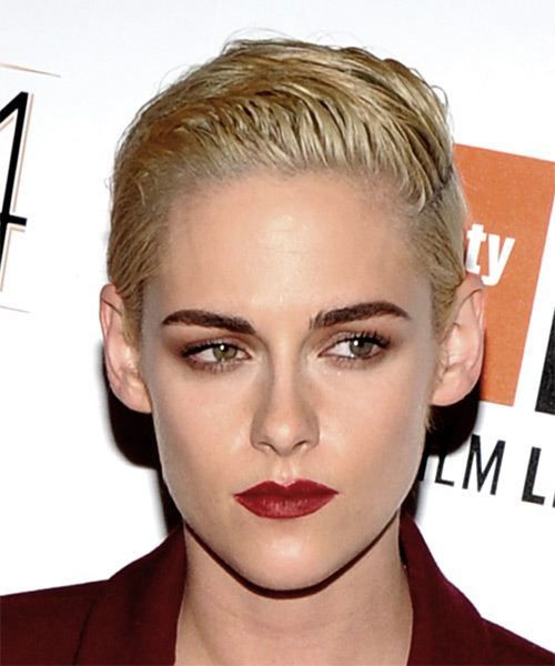 Kristen Stewart Platinum Blonde Pixie Cut