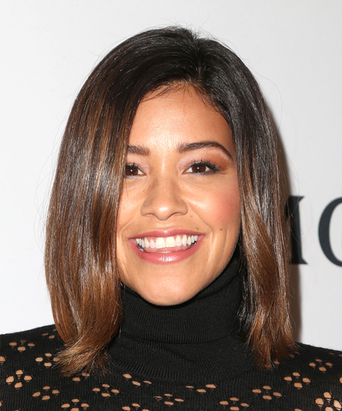 Gina Rodriguez Medium Straight    Brunette Bob