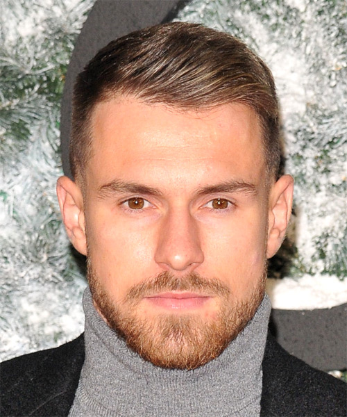 Aaron Ramsey Short Straight    Brunette   Hairstyle