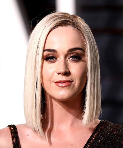 Katy Perry Medium Straight   Light Platinum Blonde Bob