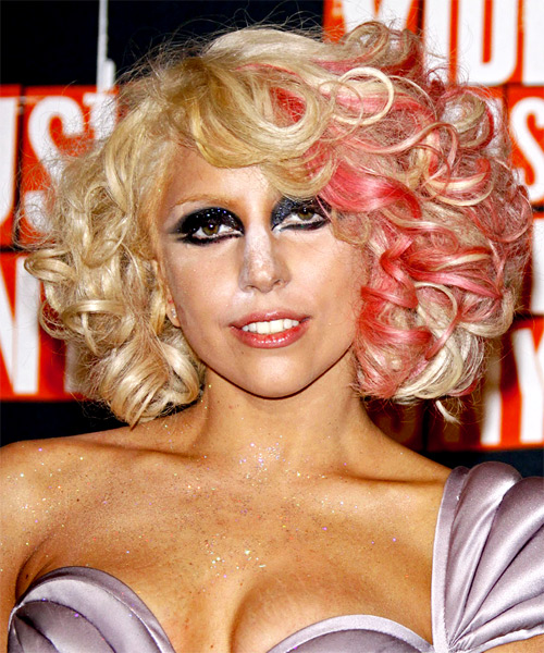 Lady GaGa Medium Curly     Hairstyle