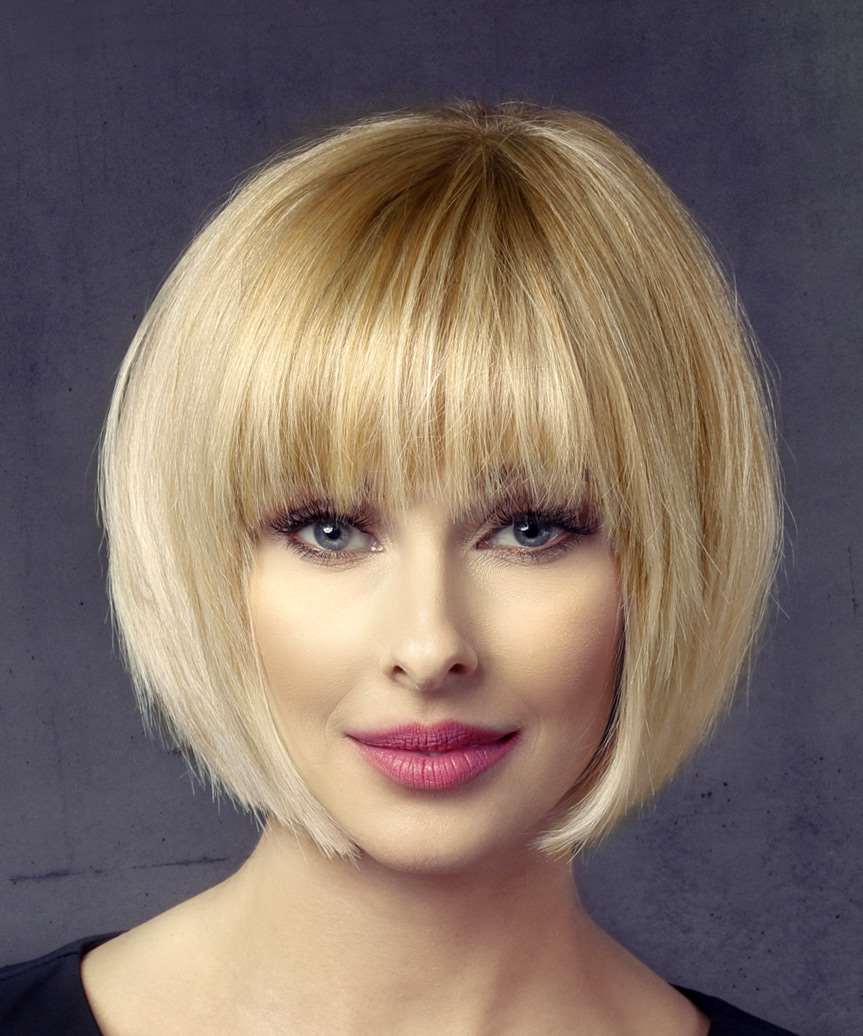 Short Straight Bob Hairstyle with Layered Bangs