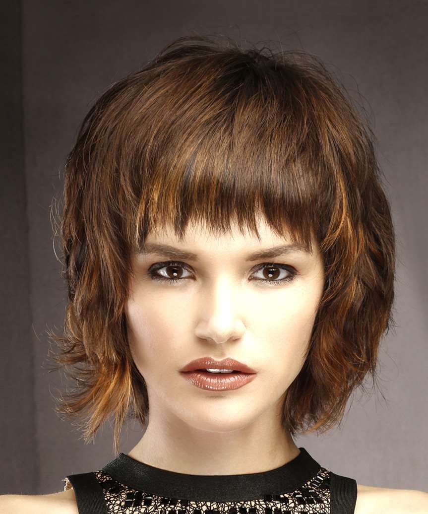 shoulder length choppy haircuts with bangs