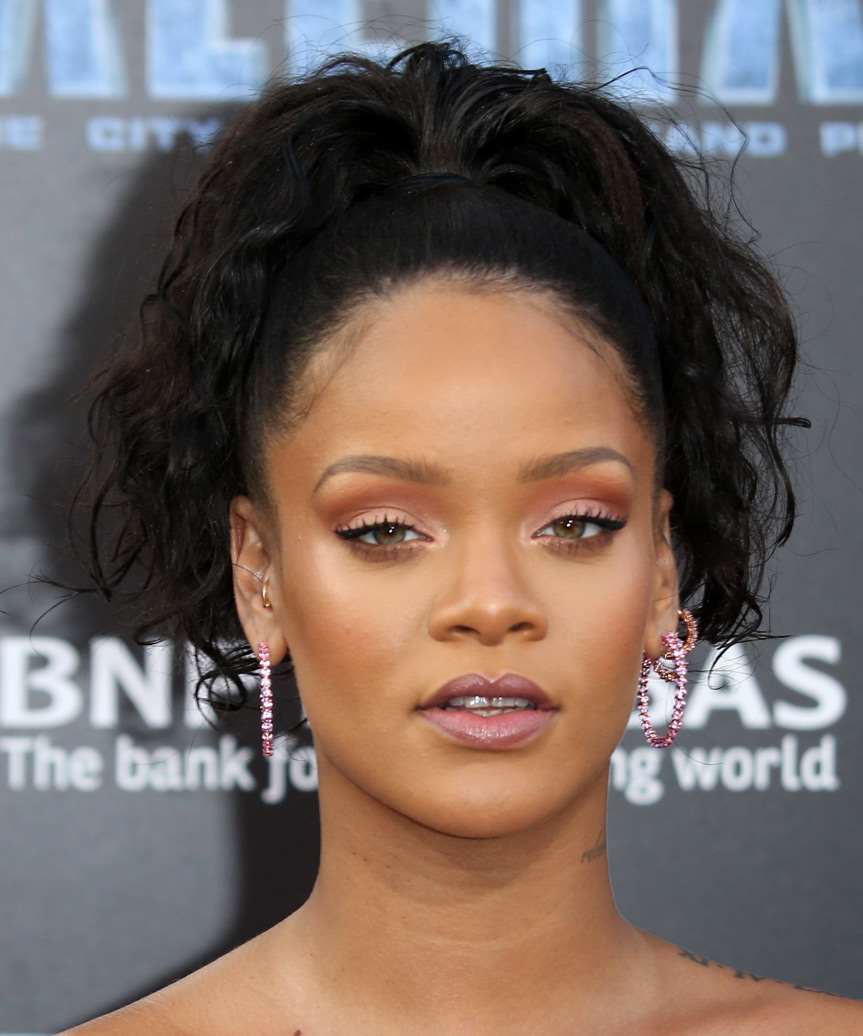 Rihanna Casual Curly Updo