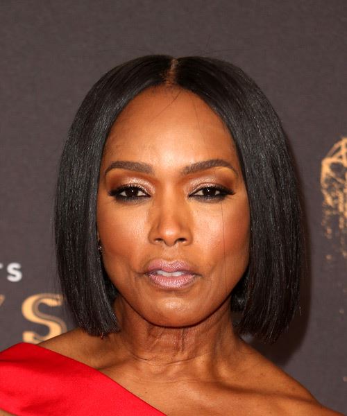 Angela Bassett Short Straight   Black  Bob  Haircut