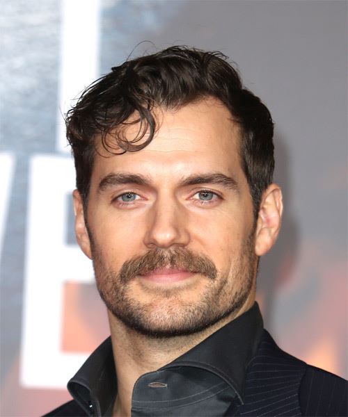 Henry Cavill Short Wavy    Brunette   Hairstyle