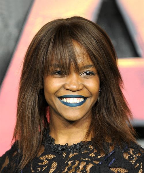 Oti Mabuse Medium Straight Brunette Hairstyle With Blunt Cut