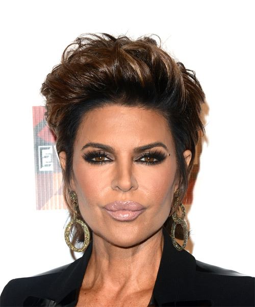 Lisa Rinna Short Straight Dark Brunette Hairstyle