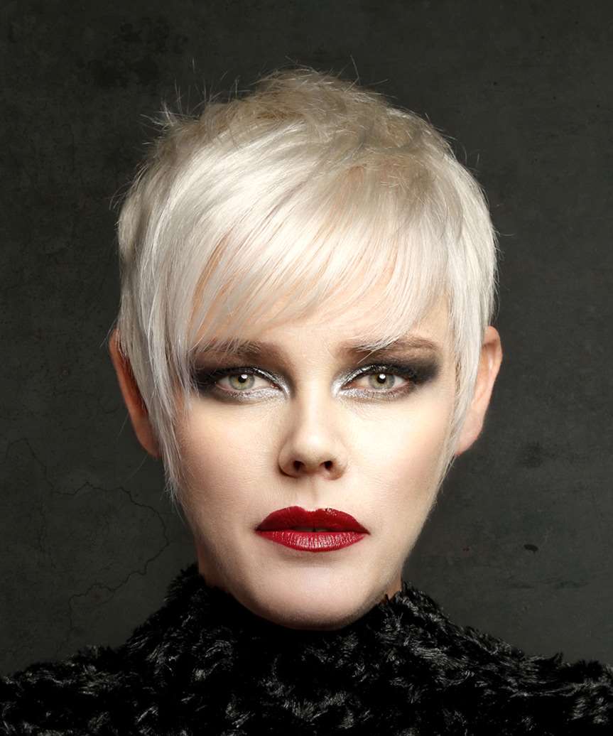 Very Short Platinum Blonde Pixie Haircut