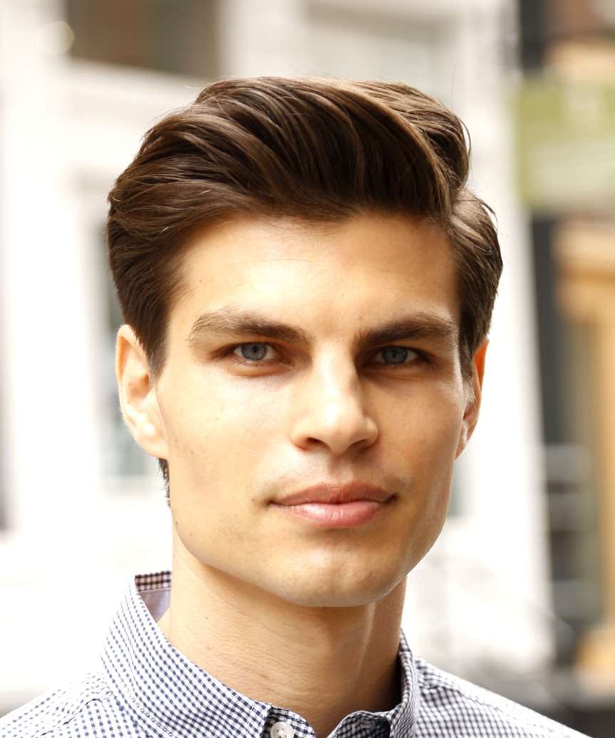 Short Straight    Brunette   Hairstyle for Men