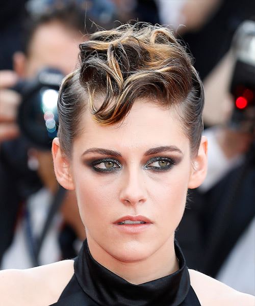 Kristen Stewart Short Wavy    Brunette Mohawk