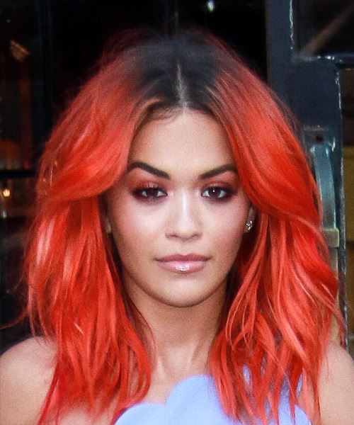 Rita Ora Medium Wavy    Bright Red