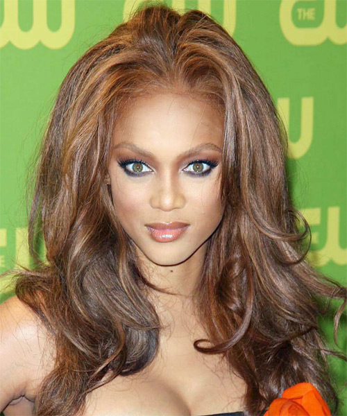 Tyra Banks Long Straight Brown hairstyle