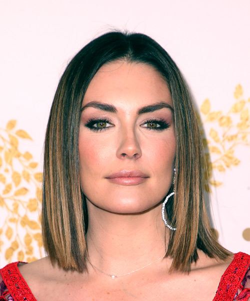 Taylor Cole Medium Straight   Dark Copper Brunette Bob  Haircut