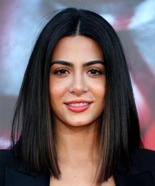 Emeraude Toubia Straight   Black  and Copper Two-Tone with Blunt Cut Bangs