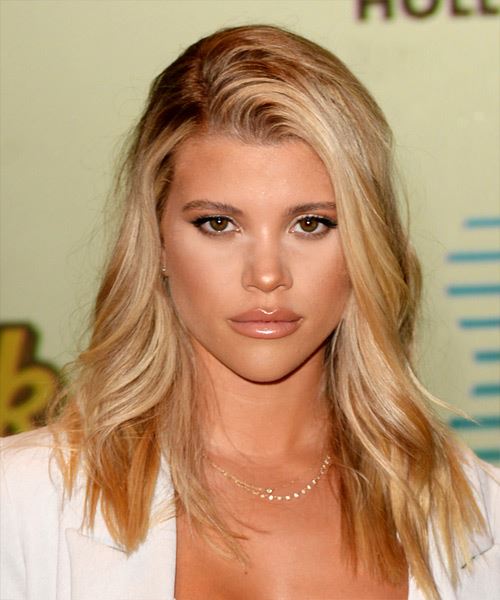 Sofia Richie Straight    Blonde and Light Blonde Two-Tone with Side Swept Bangs