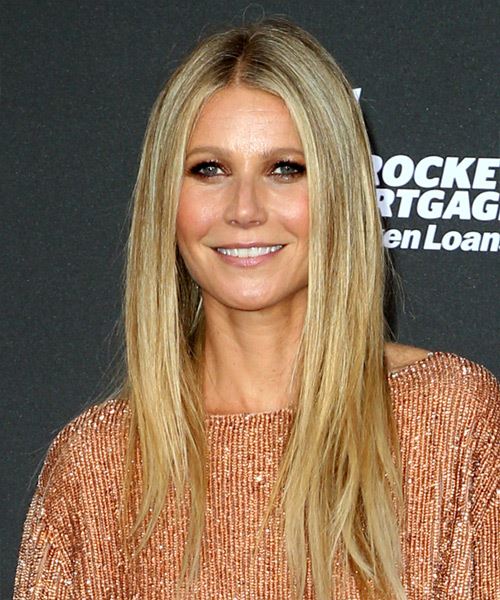 Gwyneth Paltrow Long Straight    Blonde   Hairstyle   with Light Blonde Highlights