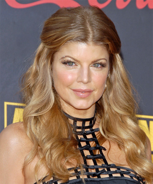 Fergie Long Wavy    Half Up Hairstyle  