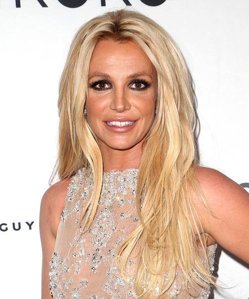 Britney Spears Long Straight    Blonde   Hairstyle   with Light Blonde Highlights