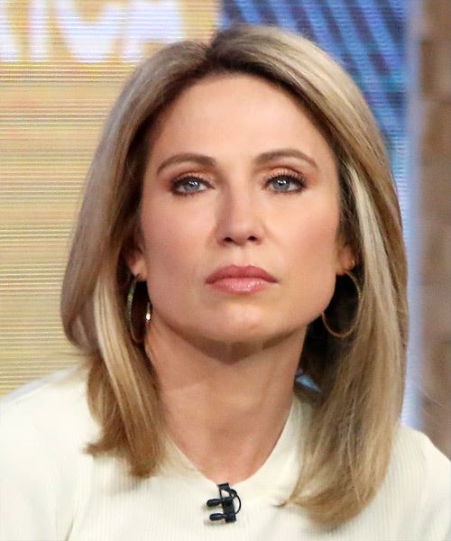 Amy Robach Straight Layered   Blonde   with Light Blonde Highlights