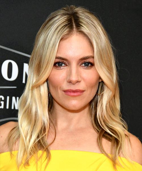 Sienna Miller Long Straight   Light Blonde and Light Brunette Two-Tone   Hairstyle