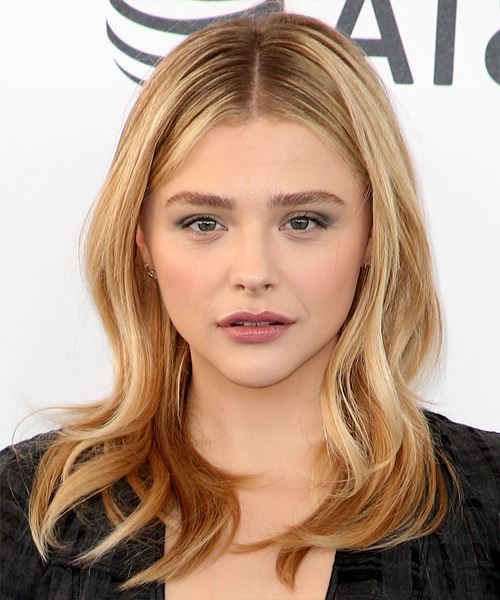 Chloe Grace Moretz Long Straight    Blonde   Hairstyle   with Light Blonde Highlights