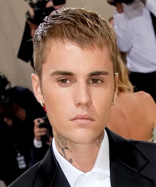 Justin Bieber Short Straight    Brunette   Hairstyle - side view