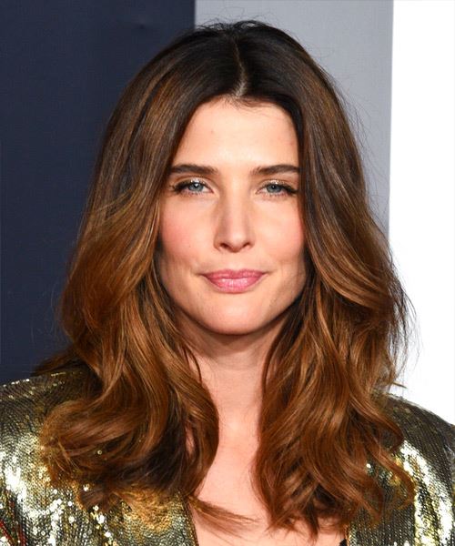 Cobie Smulders Long Wavy   Dark Brunette and Light Brunette Two-Tone   Hairstyle