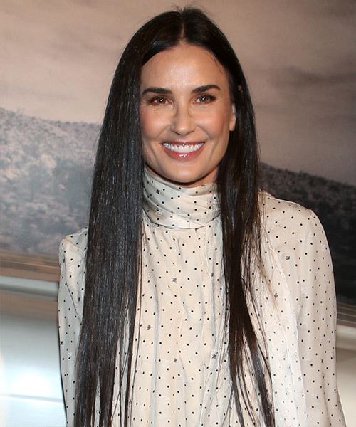 Demi Moore Long Straight   Black    Hairstyle