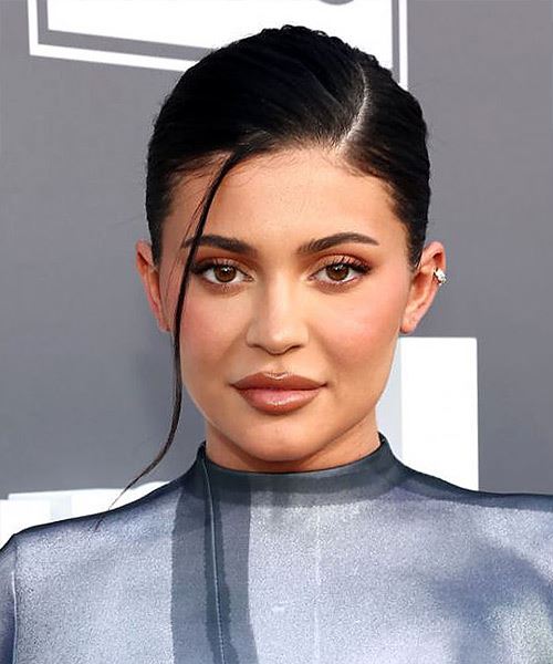 Kylie Jenner Long Straight   Black   Updo Hairstyle