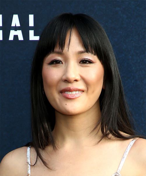 Constance Wu Long Straight   Black    Hairstyle with Blunt Cut Bangs