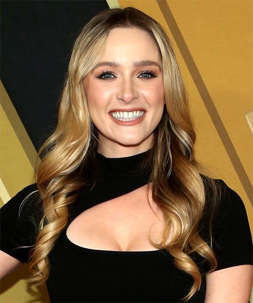 Greer Grammer Long Wavy    Brunette   Hairstyle   with Light Blonde Highlights